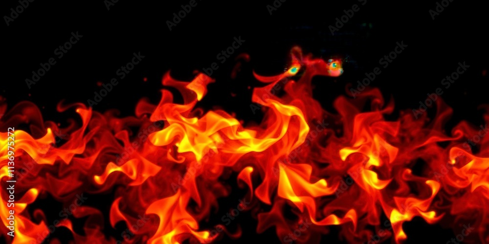 Fiery flames dancing on a dark background creating a mesmerizing effect, glowing, abstract, hot Fiery flames dancing on a dark background creating a mesmerizing effect, glowing, abstract, hot