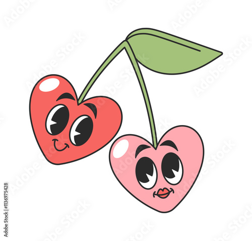 Cute comic cherry romantic design