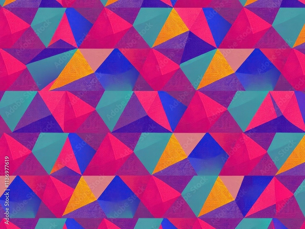 Seamless geometric pattern set featuring intricate shapes and designs in a variety of vibrant colors, triangle, design, background Seamless geometric pattern set featuring intricate shapes and designs in a variety of vibrant colors, triangle, design, background