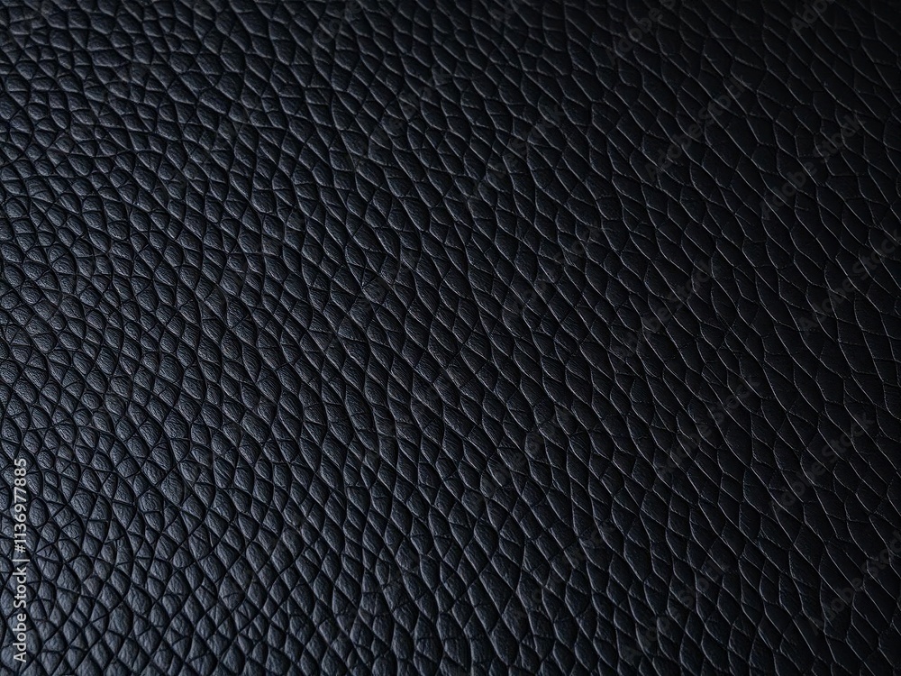 Smooth and shiny black leather texture background with intricate grain pattern, grain, detail Smooth and shiny black leather texture background with intricate grain pattern, grain, detail
