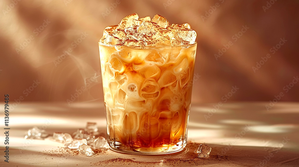 Refreshing iced coffee with a delightful blend of flavors on a sunny afternoon Refreshing iced coffee with a delightful blend of flavors on a sunny afternoon