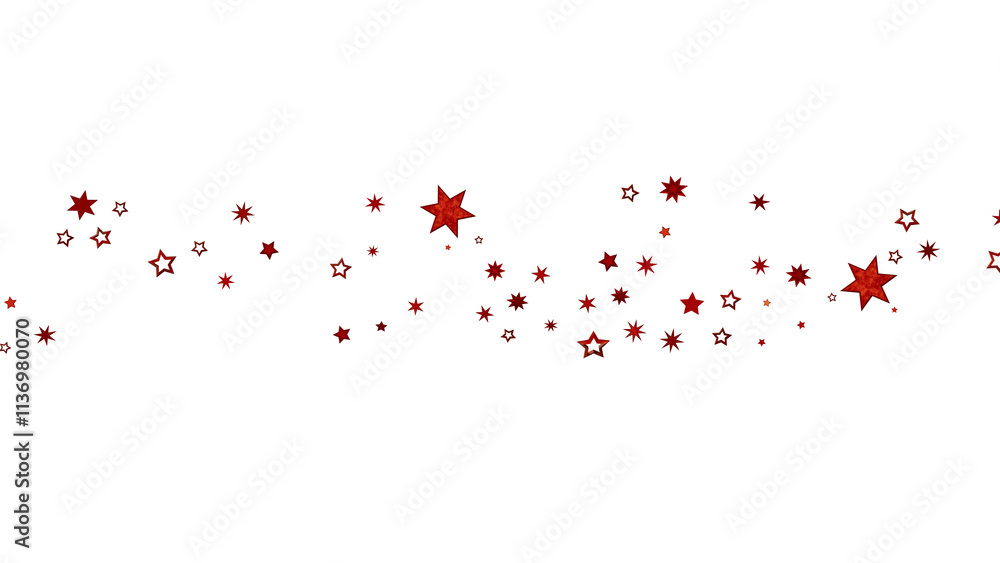 Red Starry Scatter on White Red Starry Scatter on White
