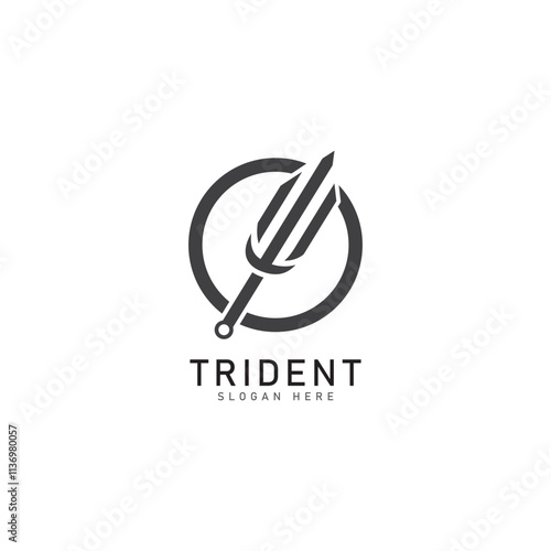 trident logo template vector icon illustration design