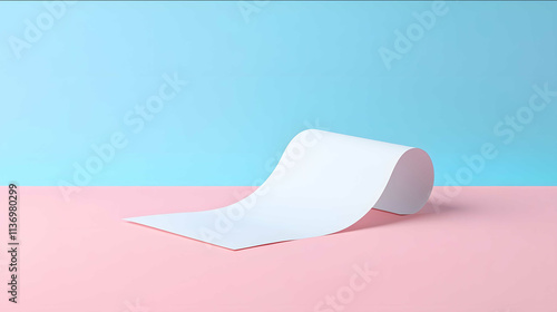 front view of isolated white receipt colourful realistic studiophoto photo