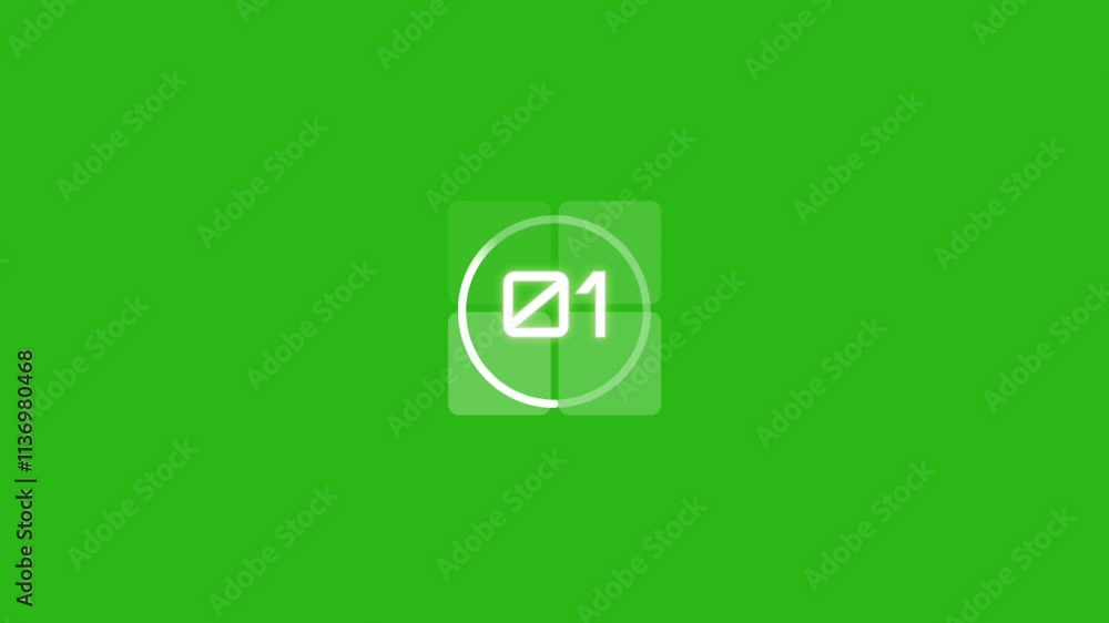 minimalist countdown animation 05 to 00. Modern flat design with animation on green screen background minimalist countdown animation 05 to 00. Modern flat design with animation on green screen background