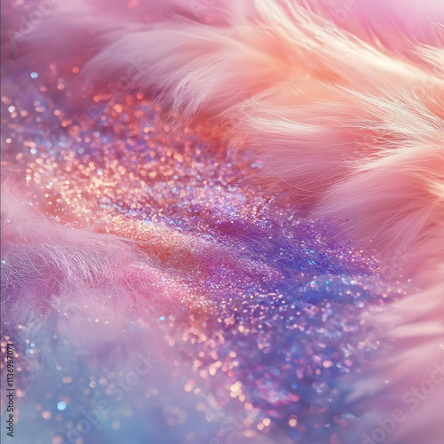 make holograpic wallpaper It has a lot of sparkels and glitters In the picture are colours pink purple and other pastel colours There is also fur in the wallpaper.j photo