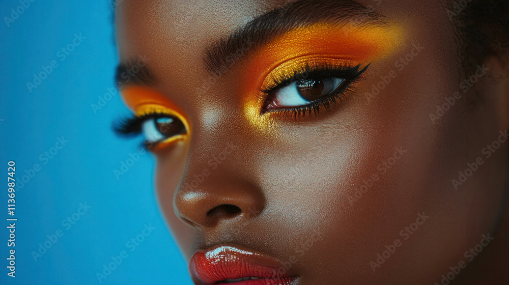 Eye shadow editorial featuring bright rainbow shades styled in bold, artistic patterns Eye shadow editorial featuring bright rainbow shades styled in bold, artistic patterns