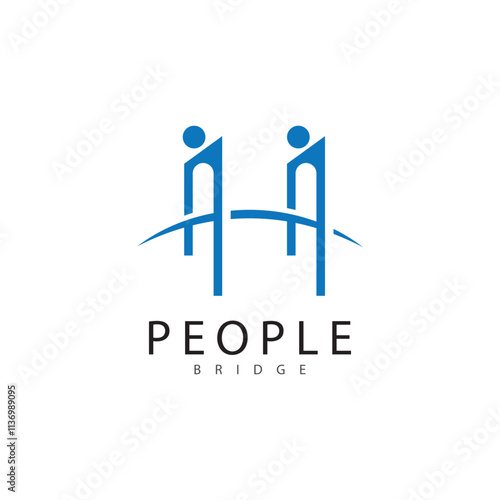 bridge people logo icon vector illustration