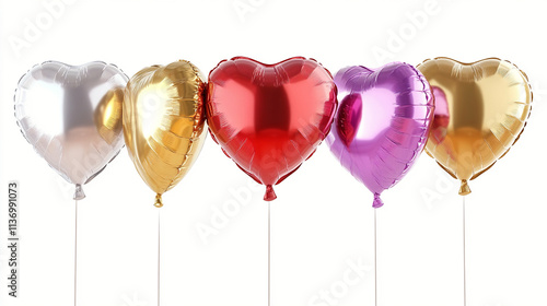 valentines day background with heart ballons photo