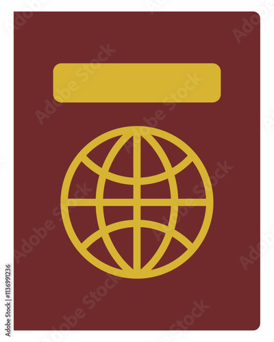 Simple Red Passport Without Text for Travel Around the World