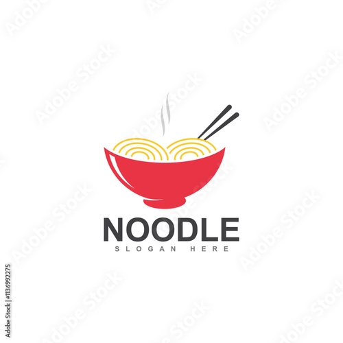 chinese noodle logo design icon template. japanese ramen vector illustration