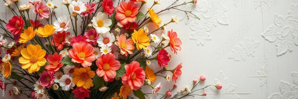 custom made wallpaper toronto digitalVintage style wall covered with artificial flowers in various colors creating a beautiful background, home decor, summer, nostalgic