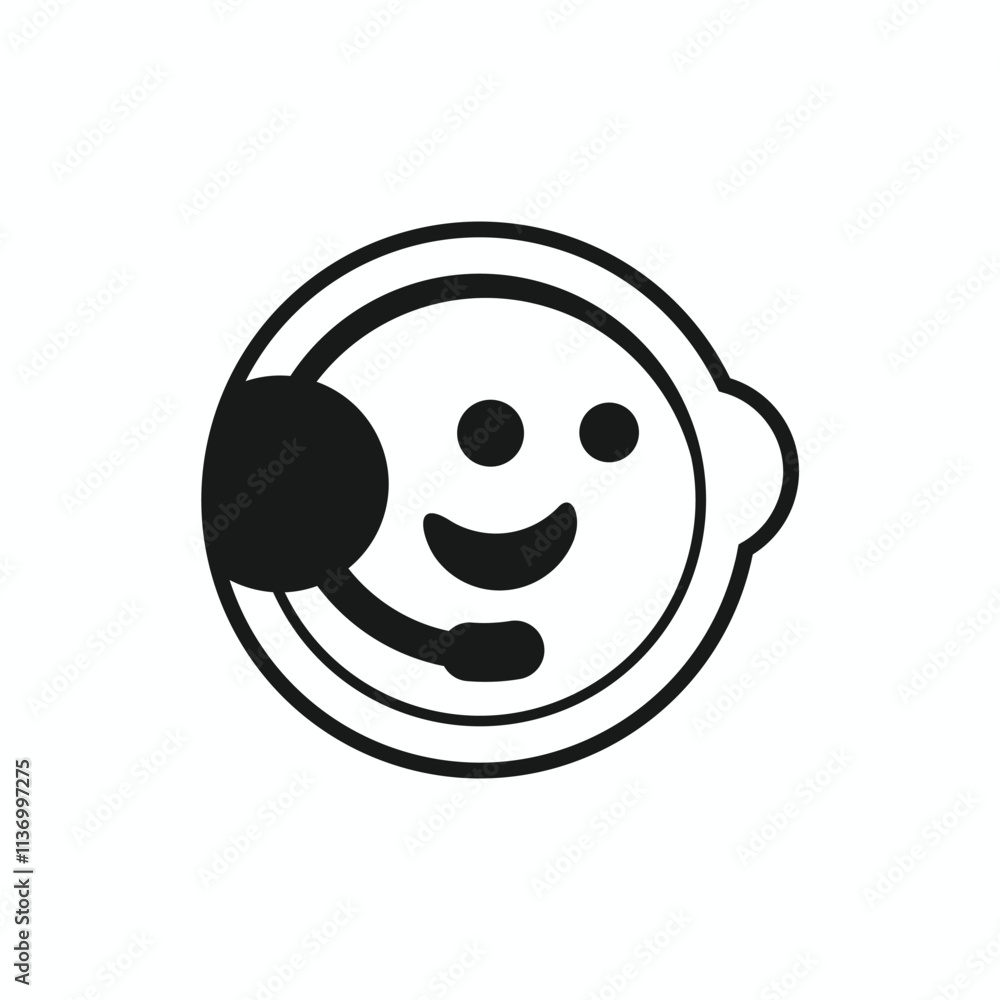 Fototapeta premium logo design in the form of a baby wearing headphones vector