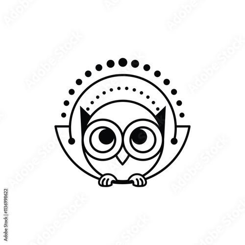 Vintage Owl Symbol,  Logo Design Vector 