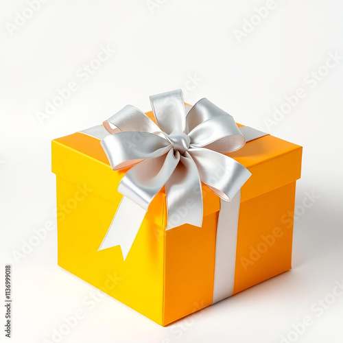 one gift box with big ribbon 