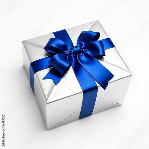 one gift box with big ribbon 