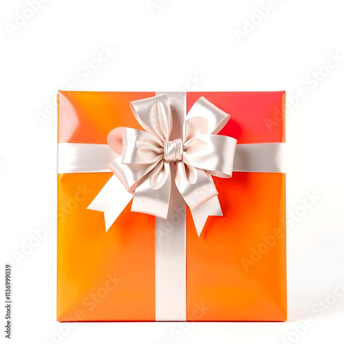 one gift box with big ribbon