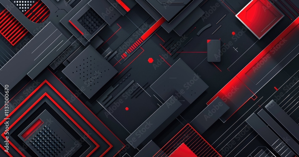 Abstract geometric design featuring dark tones and red accents, ideal for digital backgrounds. Abstract geometric design featuring dark tones and red accents, ideal for digital backgrounds.