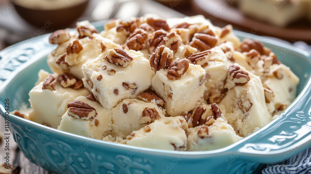 Pralines and Cream Fudge with Pecan Topping Pralines and Cream Fudge with Pecan Topping