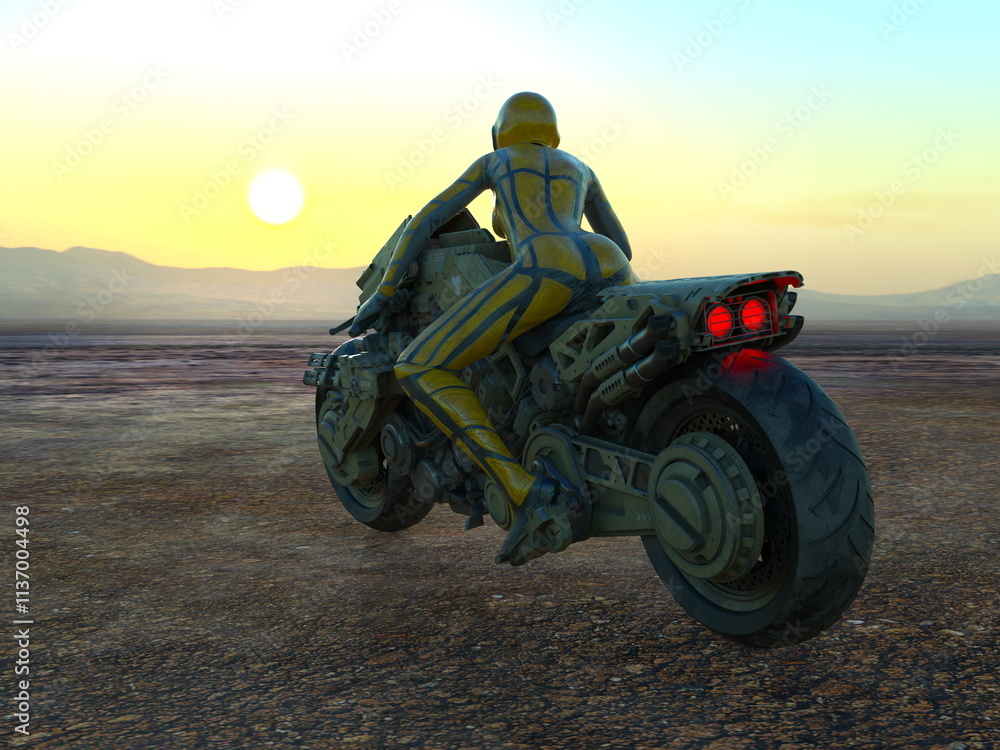 Obraz premium スーパーウーマンライダー 3DCGレンダリング