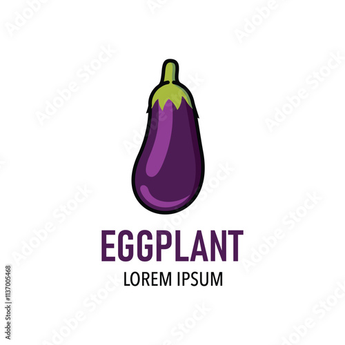 A eggplant logo art vector illustration
