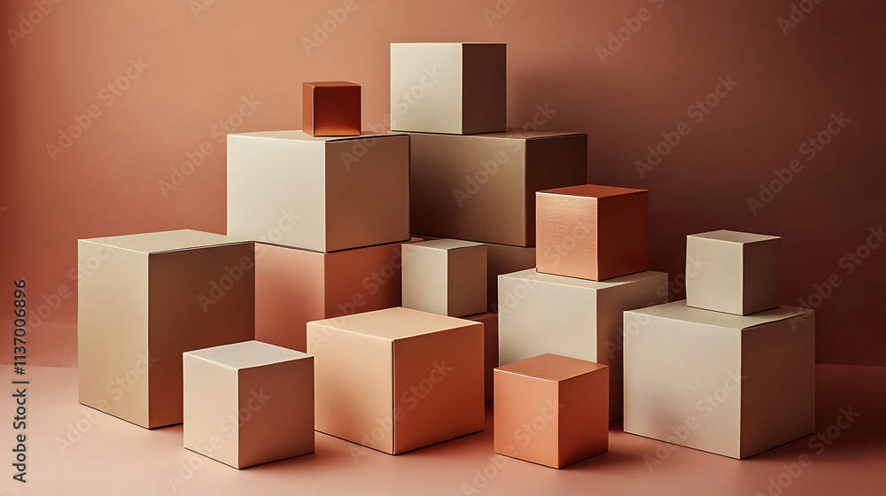 E-commerce Business Landing with Stylish Boxes Modern Workspace Product Display Minimalist Design E-commerce Business Landing with Stylish Boxes Modern Workspace Product Display Minimalist Design