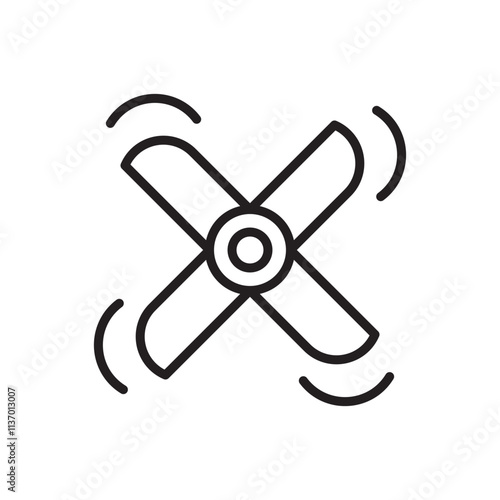 fan propeller machine turbine pulsator speed icon vector editable stroke eps