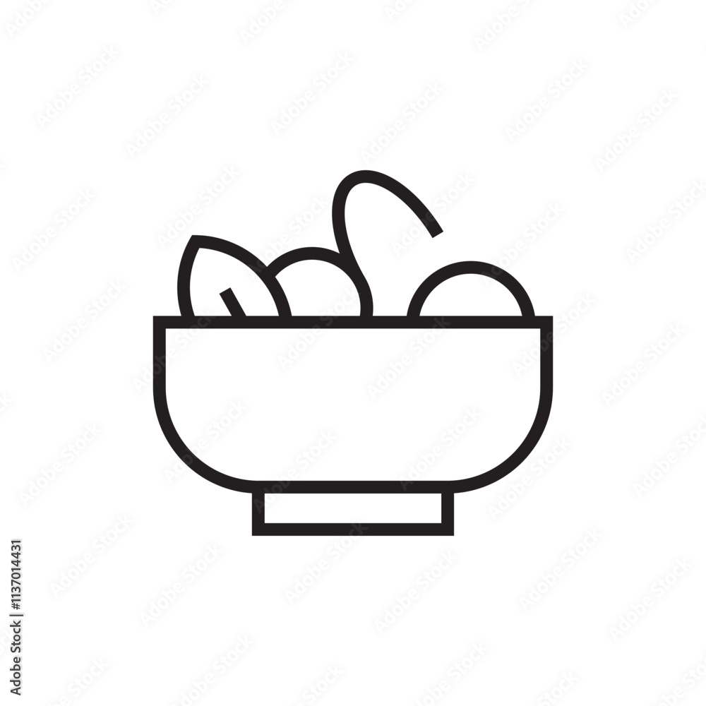 vegetable salad bowl icon outline editable stroke vegetable salad bowl icon outline editable stroke
