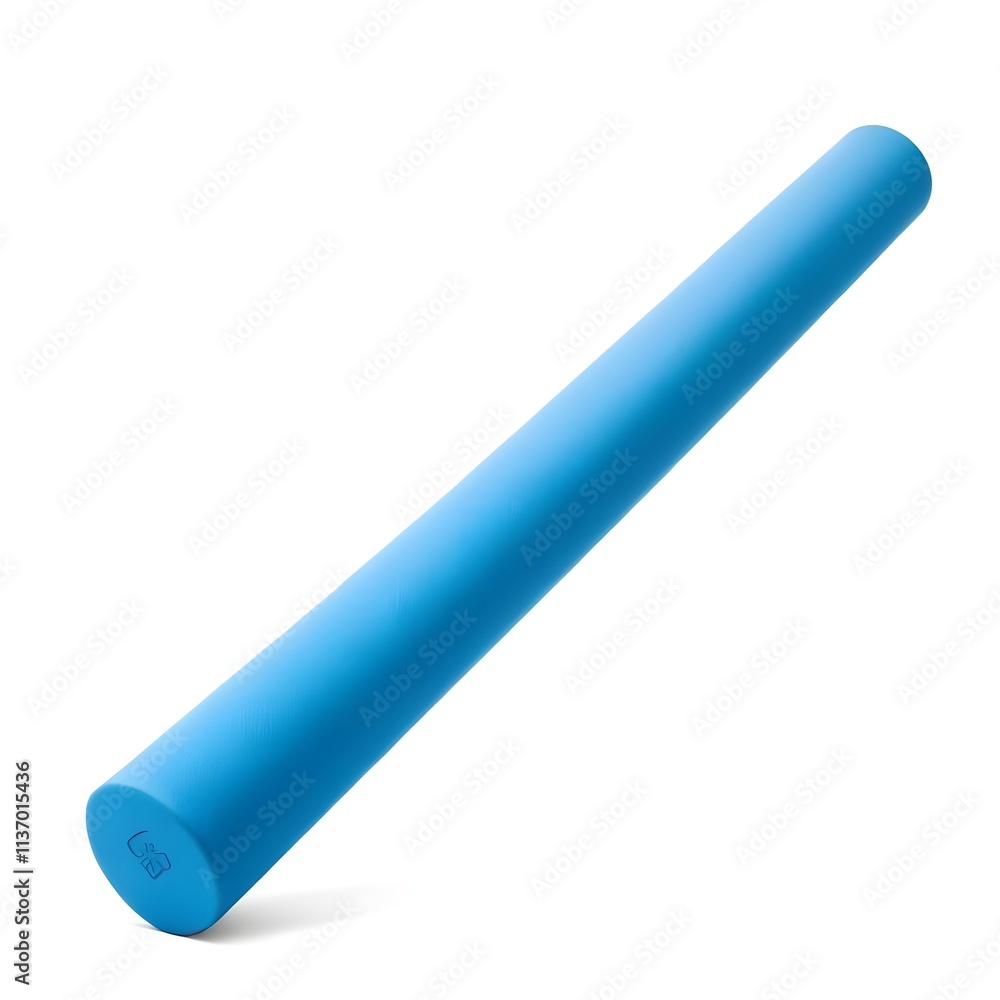 A blue cylindrical foam roller A blue cylindrical foam roller