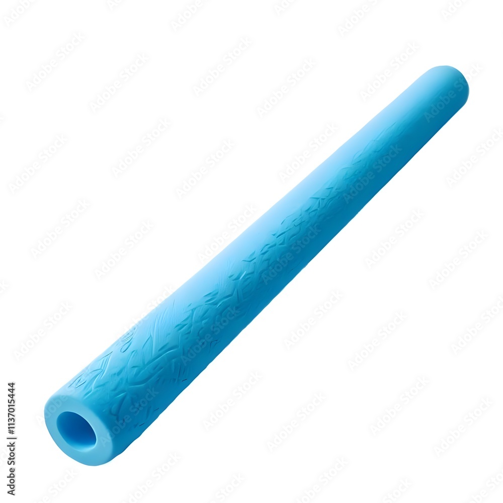 A blue cylindrical foam roller A blue cylindrical foam roller