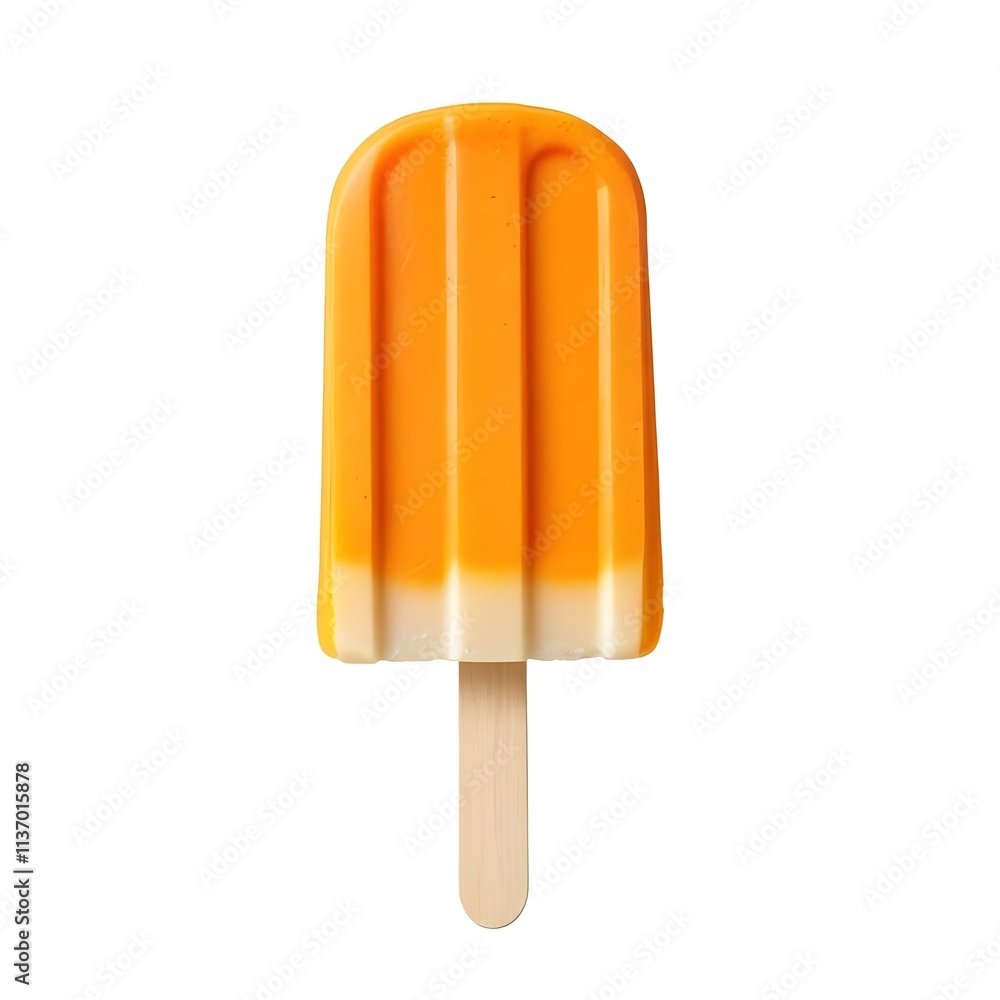 Orange popsicle on a wooden stick Orange popsicle on a wooden stick