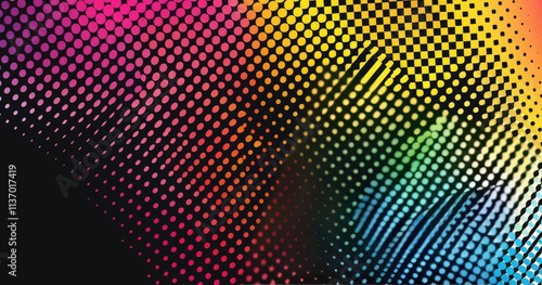 Wallpaper Mural A vibrant, abstract design featuring colorful dots and gradients in a dynamic composition. Torontodigital.ca