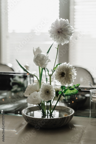 white flowers in vase