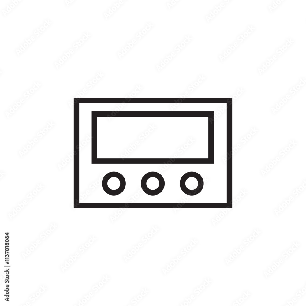Obraz premium microwave oven icon outline stroke editable eps