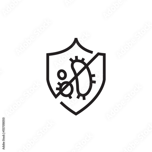 germ protection icon outline vector eps