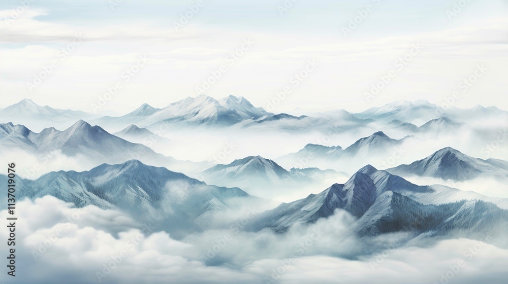 A photo of a mountain range watercolor painting A photo of a mountain range watercolor painting