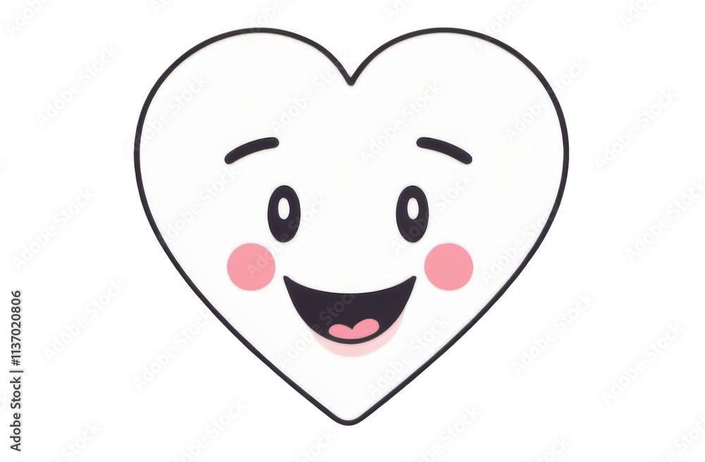 Cartoon heart with a big smiley face sticker Cartoon heart with a big smiley face sticker