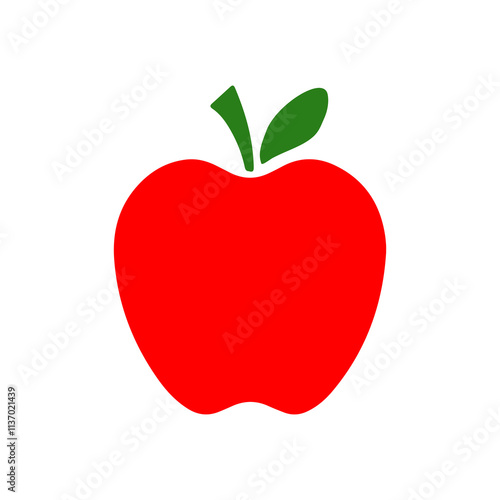 Apple clip art design on plain white transparent isolated background for card, shirt, hoodie, sweatshirt, apparel, card, tag, mug, icon, poster or badge