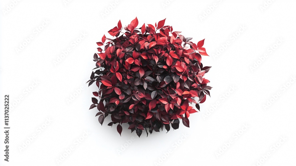 Naklejka premium Crimson Elegance: A Top View of Vibrant Red Leaves in Full Bloom
