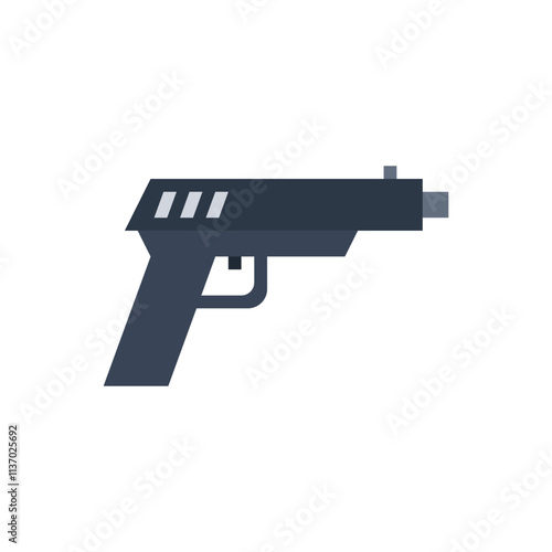 Shotgun flat icon, rifle, weapon design illustration, isolated on white background. 