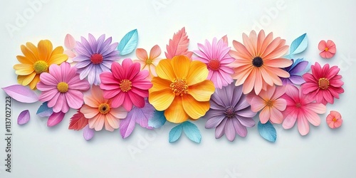flowers banner mockup may colorful watercolor mother