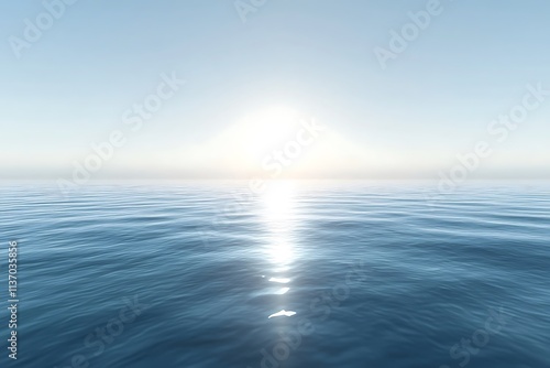 Tranquil Ocean Sunrise: A Serene Seascape photo