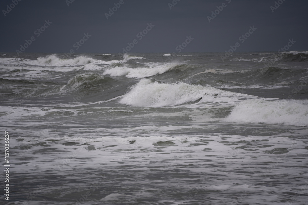 Fototapeta premium 무섭게 밀려오는 거친 파도
