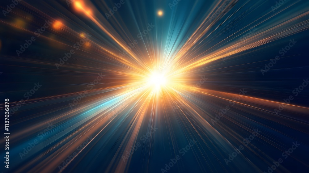 Abstract Light Rays Converging to a Bright Core Abstract Light Rays Converging to a Bright Core