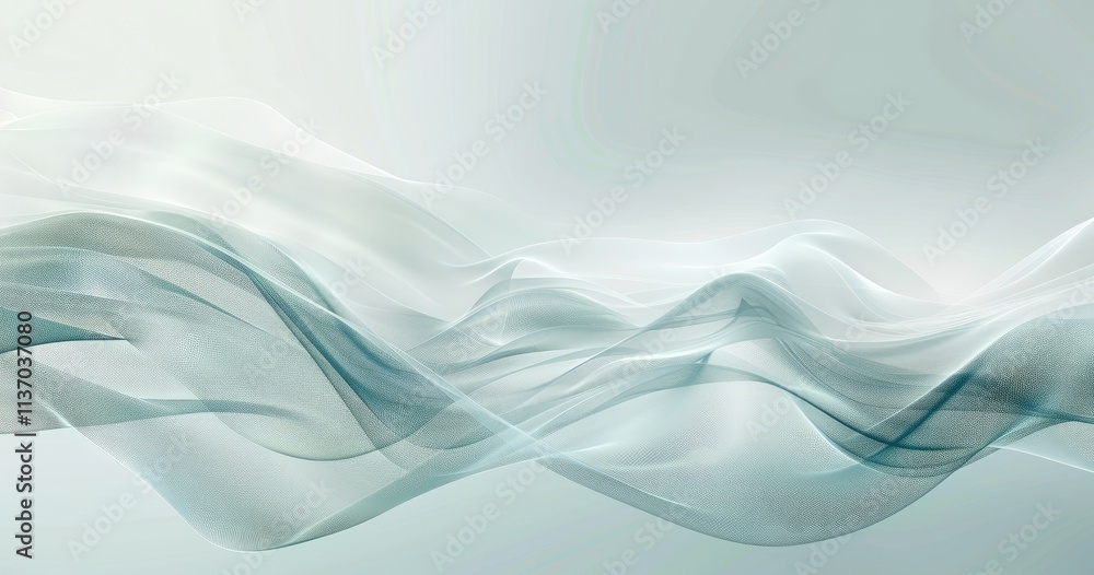 Obraz premium Abstract flowing waves in soft colors create a tranquil and serene atmosphere.