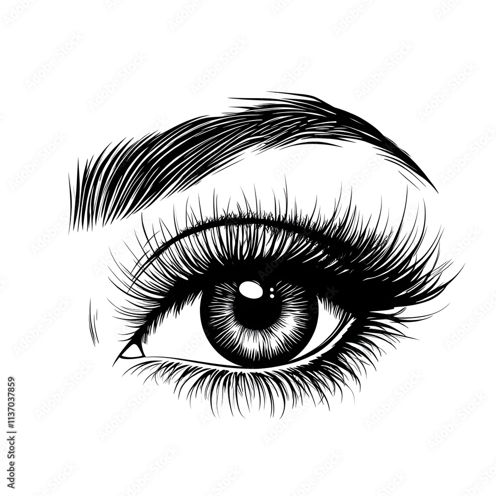 Coloring page Doll eyes with details on eyelashes and makeup Coloring page Doll eyes with details on eyelashes and makeup