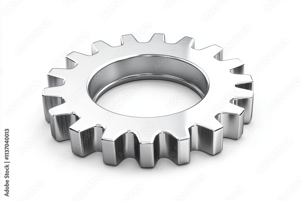 modern single gear with sleek, shiny chrome finish, perfect for industrial design modern single gear with sleek, shiny chrome finish, perfect for industrial design