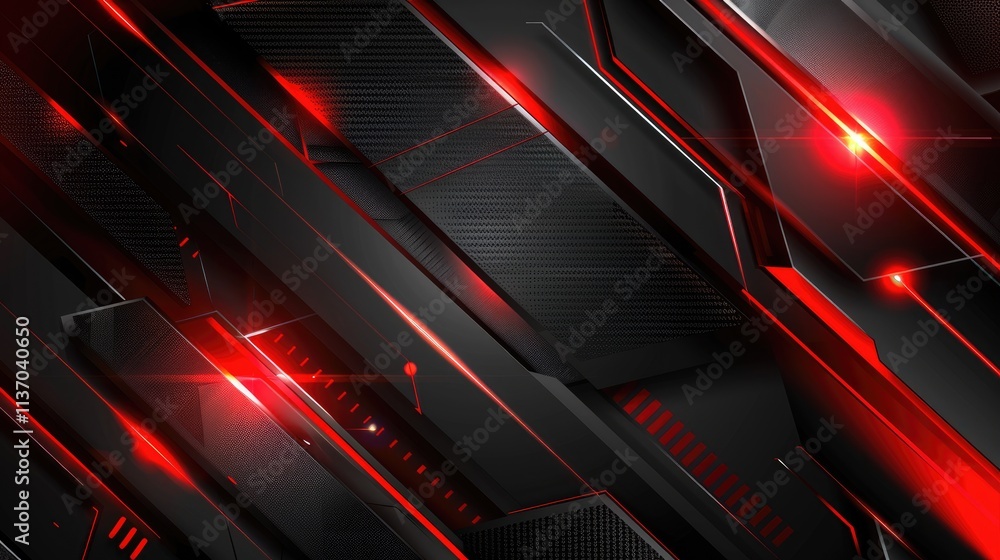 Abstract design featuring sleek black and red geometric shapes with glowing accents. Abstract design featuring sleek black and red geometric shapes with glowing accents.