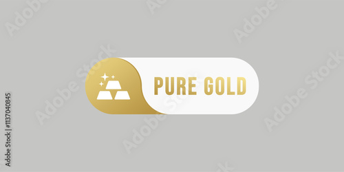 gold bar label element vector. The black gold bar icon is suitable for jewelery symbol or precious metal icon on mobile apps, or gold jewelery related content.
