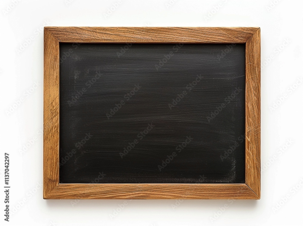 Top View of Blank Blackboard with Wooden Frame Top View of Blank Blackboard with Wooden Frame